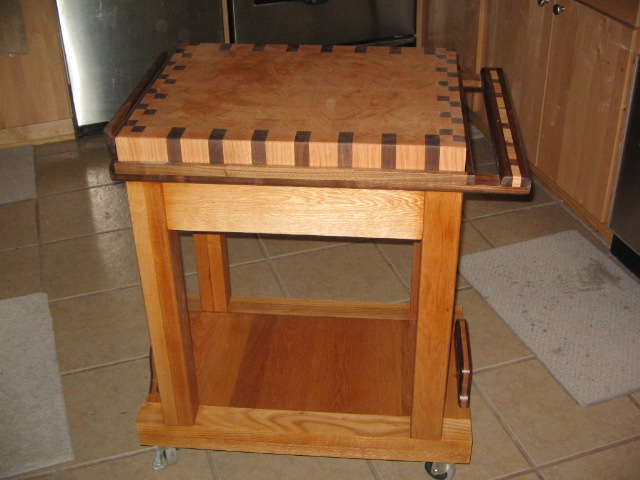 end grain butcherblock serving cart 