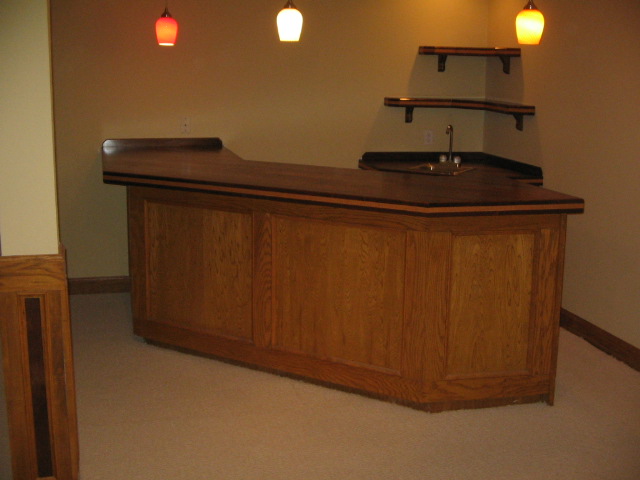 oak walnut bars and shelves