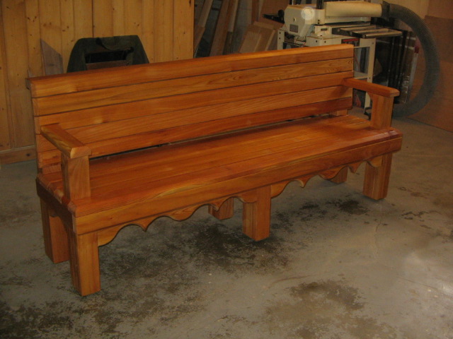 Cedar memorial bench