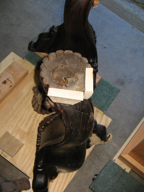 sectioning in missing parts on the legs